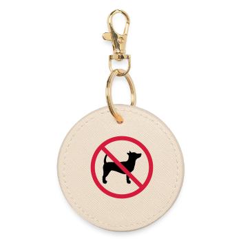 Aucun chien interdit signe contour ombre clipart - Porte-clés rond - huître - Devant