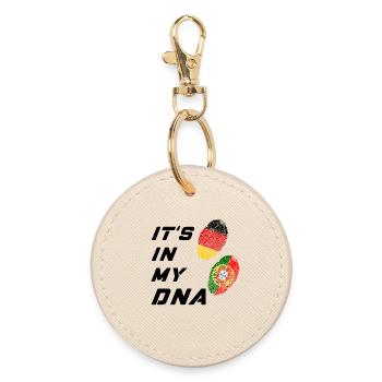 It is in my DNA Germany and Portugal - Round Keyring - oyster - Front