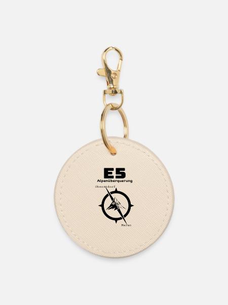 E5 Alpenüberquerung - Runder Schlüsselanhänger - Auster