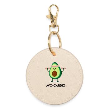 Avocado Fitness Hero - Round Keyring - oyster - Front