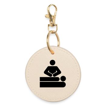 MASSAGE - Porte-clés rond - huître - Devant