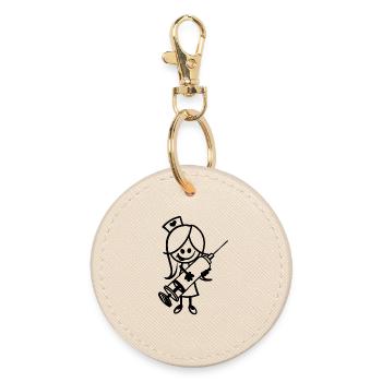 Nurse Nurse Caregiver Social Worker - Round Keyring - oyster - Front