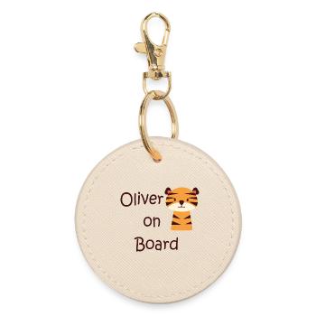 Oliver on board - Round Keyring - oyster - Front