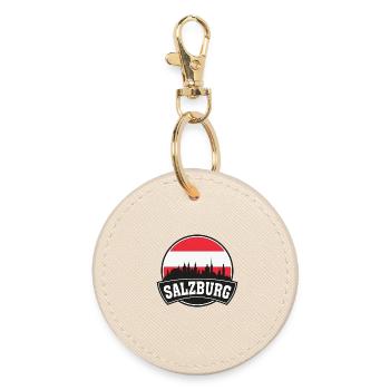 Salzburg Austria Skyline Travel Souvenir Austrian - Round Keyring - oyster - Front