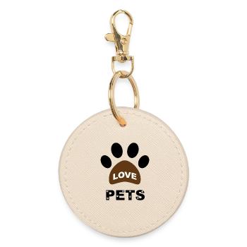 animaux de compagnie d’amour - J’aime les animaux de compagnie - Porte-clés rond - huître - Devant