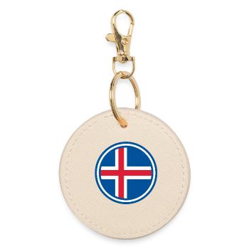 Drapeau Islande rond - Porte-clés rond - huître - Devant