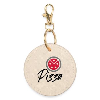Pizza - Runder Schlüsselanhänger - Auster - Vorne