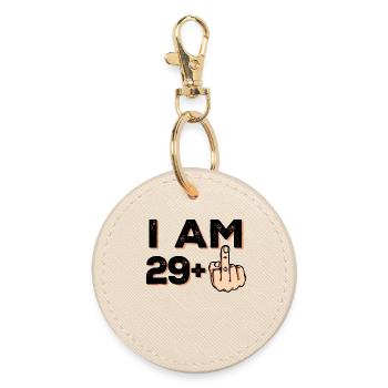 Birthday Statement 30 Years Old - Round Keyring - oyster - Front