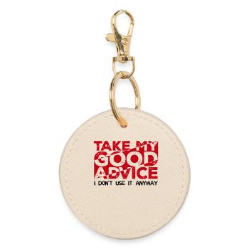 Cool Joke Funny Sayings - Round Keyring - oyster - Front