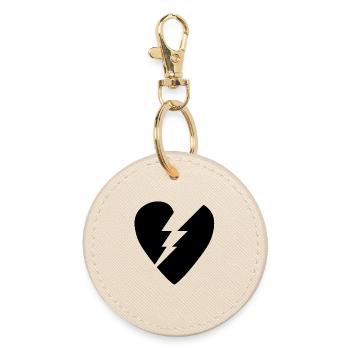 Cœur Noir Brisé logo - Porte-clés rond - huître - Devant
