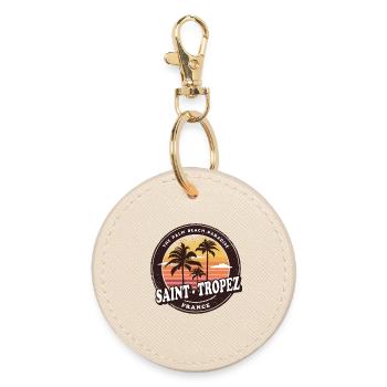 Saint-Tropez Frankreich Vintage Beach Design - Runder Schlüsselanhänger - Auster - Vorne