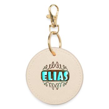 Nom Jour Cadeaux Garçons Prénom ELIAS - Porte-clés rond - huître - Devant