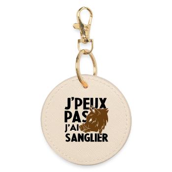 Je Peux Pas J'ai Sanglier Humour Chasse humorist - Porte-clés rond - huître - Devant