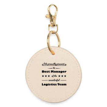 The best logistics manager - Round Keyring - oyster - Front