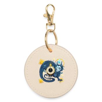 Blue Ink Spirits - Chinese Demon Guardian of Time - Round Keyring - oyster - Front
