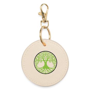 Mandala Arbre de Vie - Porte-clés rond - huître - Devant