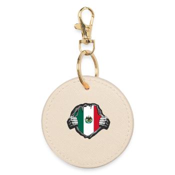 mexico Flag Design - Round Keyring - oyster - Front