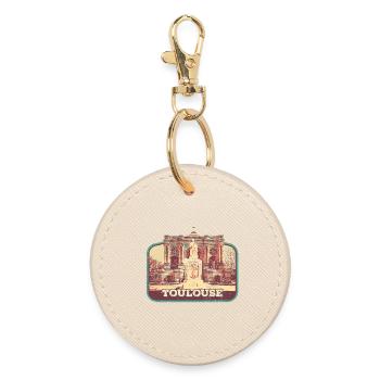 Badge retro, Toulouse France est ma ville natale - Porte-clés rond - huître - Devant