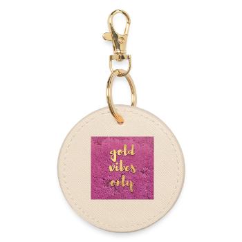 Affiche Gold Vibes seulement cool Citations dictons mur - Porte-clés rond - huître - Devant