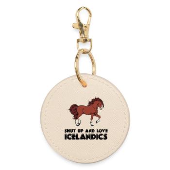 Cool Icelandic Horses Statement Cheval Amour Islandais - Porte-clés rond - huître - Devant