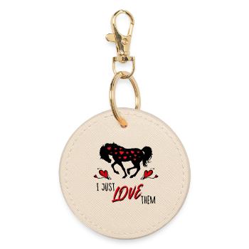 Chevaux islandais chevaux islandais Déclaration Coeur - Porte-clés rond - huître - Devant