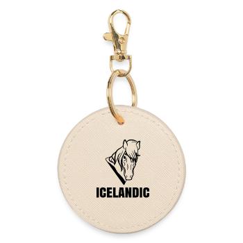 Dicton islandais Chevaux Le cheval aime les chevaux islandais - Porte-clés rond - huître - Devant