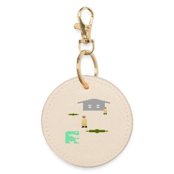 Pixel ExtraTerrestre - Porte-clés rond - huître - Devant