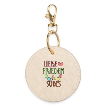 Dessert Heart Candy Sweets Statement - Round Keyring - oyster - Front