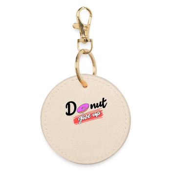 Cool Süßigkeiten Statement Donut Nachspeise - Runder Schlüsselanhänger - Auster - Vorne
