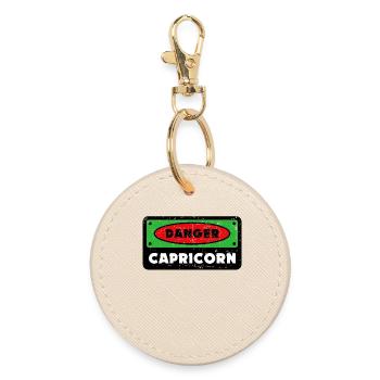 Cool Signe du Zodiaque Capricorne Déclaration Horoscope - Porte-clés rond - huître - Devant