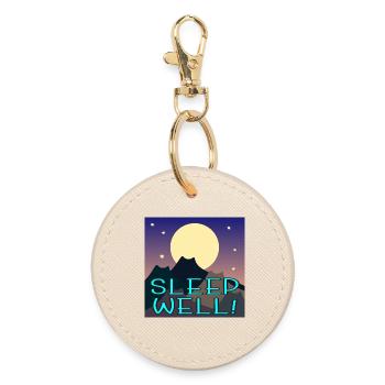 SLEEP WELL - CAT MOUNTAINS - HIKING - Round Keyring - oyster - Front