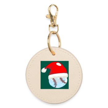 BASEBALL DE NOËL - Porte-clés rond - huître - Devant