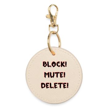BLOCK MUTE DELETE - Round Keyring - oyster - Front