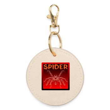 LINE ART SPINNE - HALLOWEEN KOSTÜM - Runder Schlüsselanhänger - Auster - Vorne