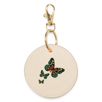 3 Butterflies R6Z - Runder Schlüsselanhänger - Auster - Vorne