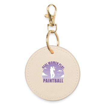 Paintball Paintballerin Gotcha Mädchen Geschenk - Runder Schlüsselanhänger - Auster - Vorne