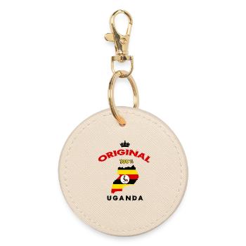 Uganda original 100% flag design - Round Keyring - oyster - Front