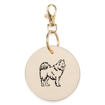 Samoyed - Round Keyring - oyster - Front