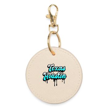 Texas Houston Design - Round Keyring - oyster - Front