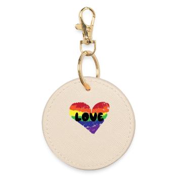 Heart Love Lgbt Relation Dire Homosexuel - Porte-clés rond - huître - Devant
