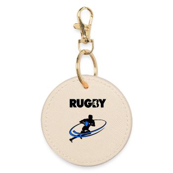 Rugby - Round Keyring - oyster - Front