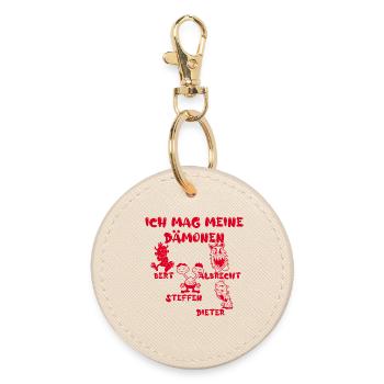 Ich mag meine Dämonen - Runder Schlüsselanhänger - Auster - Vorne