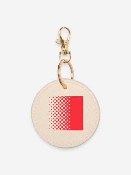 Halftone Gradient Rotes Panel - Runder Schlüsselanhänger - Auster
