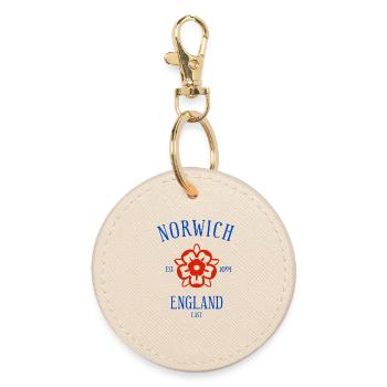 NORWICH England - Round Keyring - oyster - Front