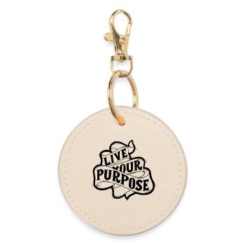 live your purpose - Runder Schlüsselanhänger - Auster - Vorne