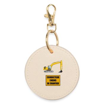 Construction equipment operator - Round Keyring - oyster - Front