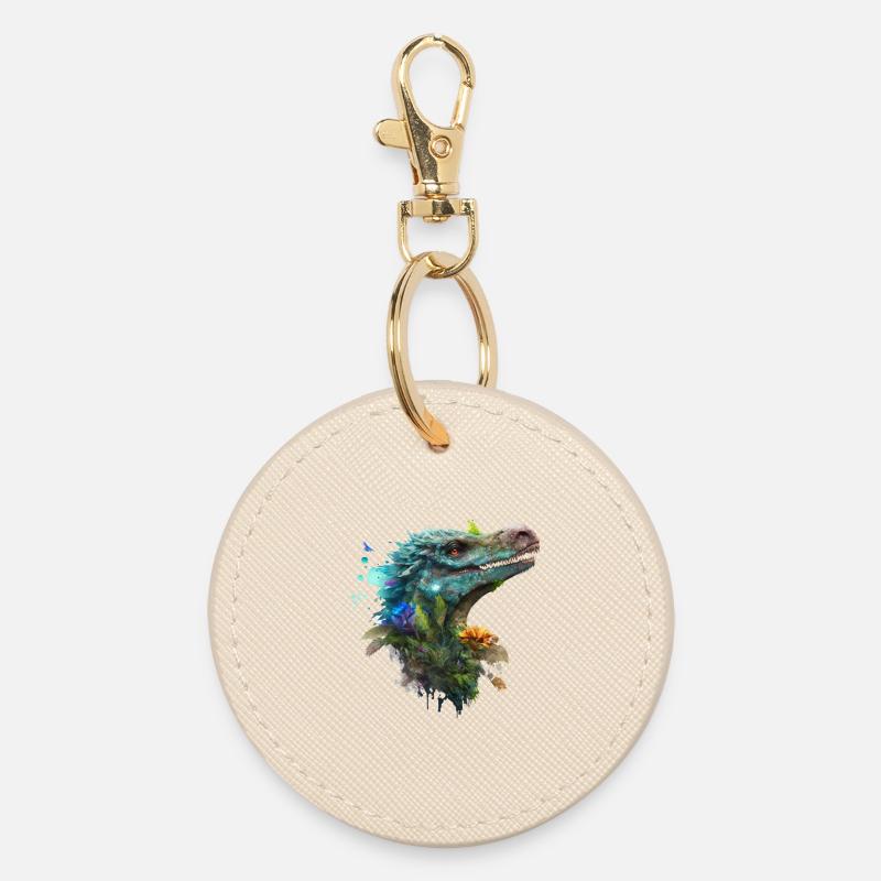 Vélociraptor bleu - Porte-clés rond - huître