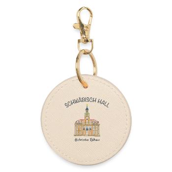 Schwäbisch Hall, Historisches Rathaus, Deutschland - Runder Schlüsselanhänger - Auster - Vorne