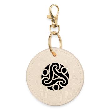 Celtic symbol of protection (black) - Round Keyring - oyster - Front