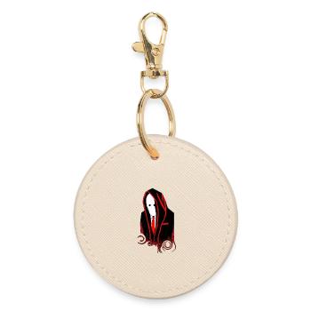 Red Silhouette in Masked Suit - Conspiracy 03 - Round Keyring - oyster - Front